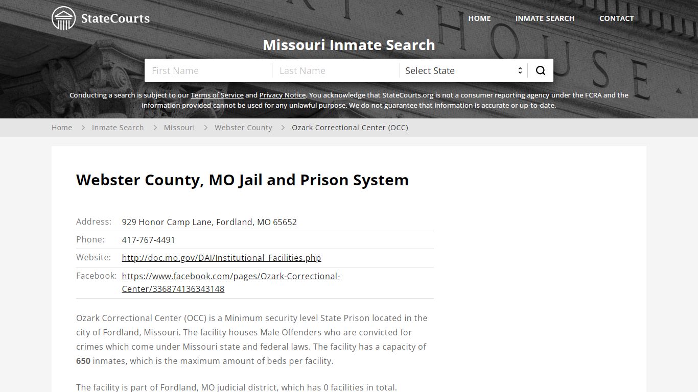 Ozark Correctional Center (OCC) Inmate Records Search ...